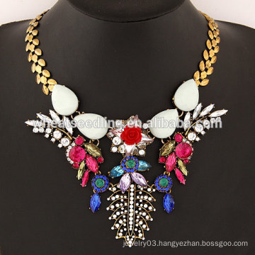 2015 Stone flower temperament alloy statement necklace